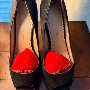 Chic Black Peep-Toe Heels